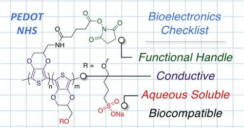通过掺入活化酯的生物电子学用多功能聚（3,4-亚乙基二氧噻吩）聚电解质.gif