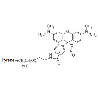 芘-聚乙二醇-罗丹明 Pyrene-PEG-Rhodamine PEG化芘衍生物 荧光标记 碳纳米管和石墨烯的表面功能化修饰