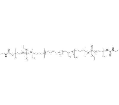 PPho-PBd-PPho 聚(磷酸酯)-聚丁二烯-聚(磷酸酯), 端接α,ω-双(氨基甲酸酯) ABA三嵌段共聚物
