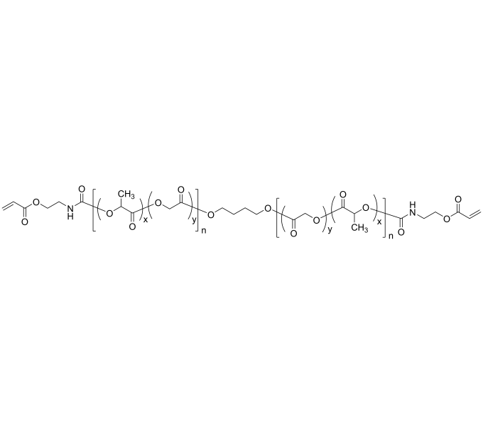 PDLLAGly-2Acrylate 聚丙交酯共乙交酯-双丙烯酸酯 链中间丁二氧基 Poly(DL-lactide-co-glycolide), α,ω-bis(acryloxy)-terminate