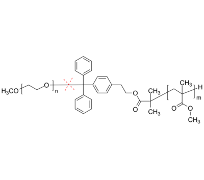 PEO-PMMA-cleavable 聚环氧乙烷-聚甲基丙烯酸甲酯 酸裂解两亲性二嵌段共聚物 Poly(ethylene oxide)-b-poly(methyl methacrylate)