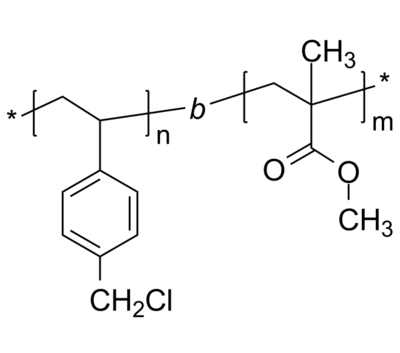 P4VBC-PMMA 聚(4-乙烯苄基氯)-聚甲基丙烯酸甲酯 二嵌段共聚物 Poly(4-vinyl benzyl chloride)-b-Poly(methyl methacrylate)