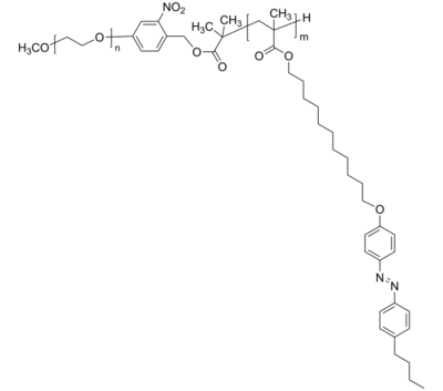 PEO-PAzoMA 聚(环氧乙烷)-聚(11-[4-(4'-丁基苯基偶氮)苯氧基]-甲基丙烯酸十一酯) UV紫外光裂解 两亲性二嵌段共聚物