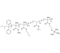 PMMAnBuMAran-PtBuA-PHEMATMS 聚甲基丙烯酸甲酯共甲基丙烯酸正丁酯-聚丙烯酸叔丁酯-聚(三甲基硅氧基-2-甲基丙烯酸乙酯) ABC三嵌段共聚物