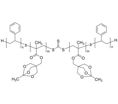 PS-POertMA-PS 聚苯乙烯-聚(1-甲基-2,6,7-三氧双环[2.2.2]辛烷-4-基)甲基丙烯酸甲酯-聚苯乙烯 ABA三嵌段共聚物