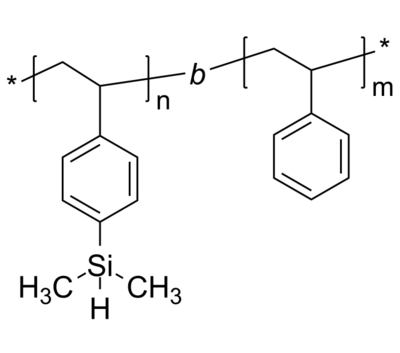 P4SSiH-PS 聚(4-二甲基硅基苯乙烯)-聚苯乙烯 二嵌段共聚物 Poly(4-dimethylsilyl styrene)-b-Poly(styrene)