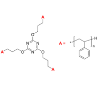 3-Arm PS 3臂星形-聚苯乙烯 Poly(styrene), 3-arm star polymer / Core: 2,4,6-tripropoxy-1,3,5-triazine