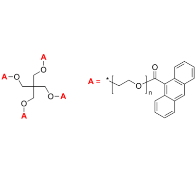 4-Arm PEG-An 4臂星形-聚乙二醇-蒽 荧光标记 Poly(ethylene oxide), (anthracen-9-yl)-terminated 4-arm star polymer