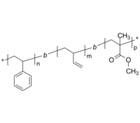 PS-PBd(1,2)-PMMA 聚苯乙烯-聚(1,2-丁二烯)-聚甲基丙烯酸甲酯 ABC三嵌段共聚物