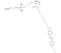 PEO-PAZOMA-cleavable 聚环氧乙烷-聚(11-[4-(4'-丁基苯基偶氮)苯氧基]-甲基丙烯酸十一酯) 酸裂解两亲性二嵌段共聚物 linker: dimethyl silanol