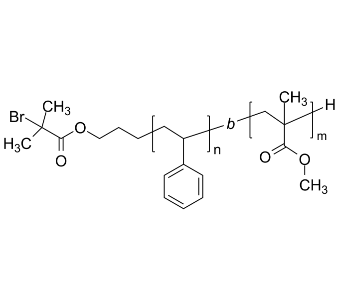 Br-PS-PMMA 溴基-聚苯乙烯-聚甲基丙烯酸甲酯 二嵌段共聚物 Poly(styrene)-b-poly(methyl ...