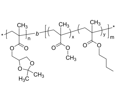 PSolMA-PMMAnBuMAran 聚甲基丙烯酸丙酮缩甘油酯-聚甲基丙烯酸甲酯共甲基丙烯酸正丁酯 二嵌段共聚物