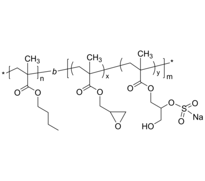 PnBuMA-PGMAHPMASO3Na 聚甲基丙烯酸正丁酯-聚(甲基丙烯酸缩水甘油酯-co-甲基丙烯酸羟丙酯磺酸钠) 两亲性二嵌段共聚物盐
