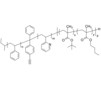 PS(acetylene)-P2VP-PtBuMAnBuMAran 聚苯乙烯-聚(2-乙烯基吡啶)-聚(甲基丙烯酸叔丁酯-co-甲基丙烯酸正丁酯) ABC三嵌段共聚物