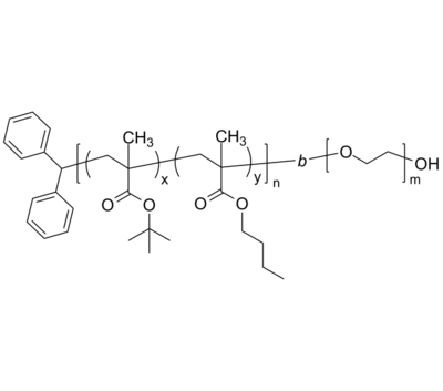 PtBuMAnBuMAran-PEO 聚(甲基丙烯酸叔丁酯-co-甲基丙烯酸正丁酯)-聚乙二醇 两亲性二嵌段共聚物