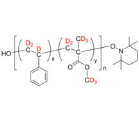 dPSMMAran-OHT 聚([氘化苯乙烯-d3]-共-[氘化甲基丙烯酸甲酯-d8]), (α-羟基, ω-TEMPO)-端基 氘化无规共聚物 dPSMMAran-OH-TEMPO