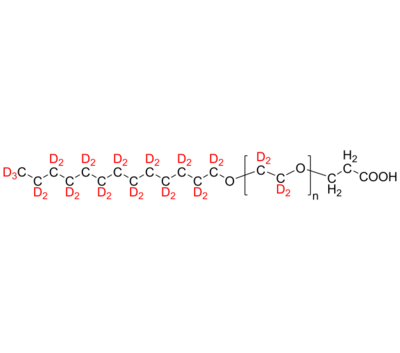 dPEO-Tridecanol-COOH 氘化聚环氧乙烷-d4, α-氘化十三醇-d27, ω-丙酸 Deuterated Poly(ethylene oxide-d4)