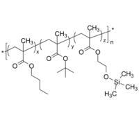PnBuMAtBuMA-HEMATMSran 聚甲基丙烯酸正丁酯共甲基丙烯酸叔丁酯共(三甲基硅氧基-2-甲基丙烯酸乙酯) 3组分无规共聚物