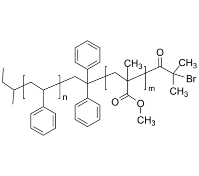 PS-PMMA-Br 聚苯乙烯-聚甲基丙烯酸甲酯-溴基 二嵌段共聚物 Poly(styrene)-b-poly(methyl methacrylate), ω-bromo-terminated
