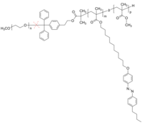 PEO-cleav-PAzoMA-PMMA 聚环氧乙烷-聚(11-[4-(4'-丁基苯基偶氮)苯氧基]-甲基丙烯酸十一酯)-聚甲基丙烯酸甲酯 酸裂解ABC三嵌段共聚物