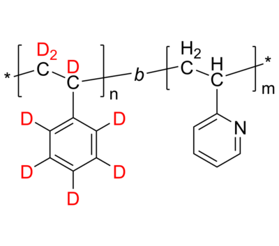 dPS-P2VP 聚(氘化苯乙烯-d8)-聚(2-乙烯基吡啶) 氘化二嵌段共聚物 Poly(deuterated styrene-d8)-b-poly(2-vinyl pyridine)